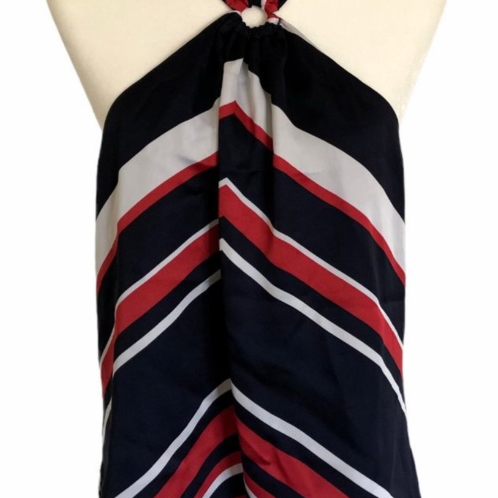 Chaps Striped Halter Tank Top XL